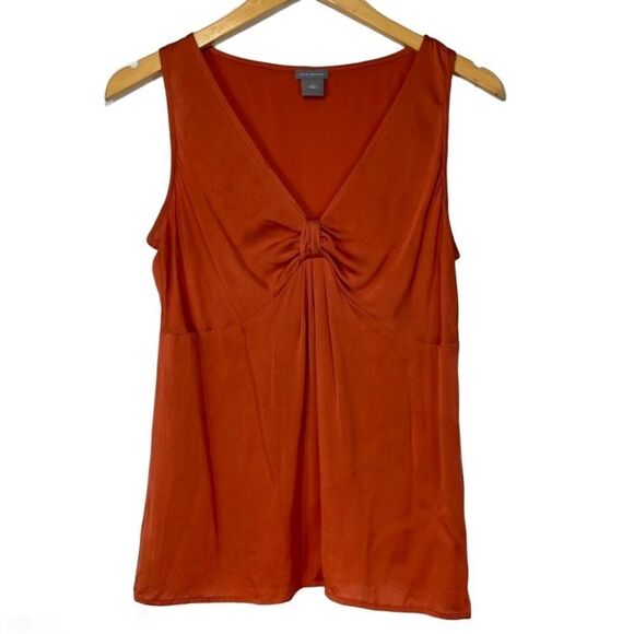 Ann Taylor Brunt Orange Knot Neckline Tank Top - Picture 1 of 11